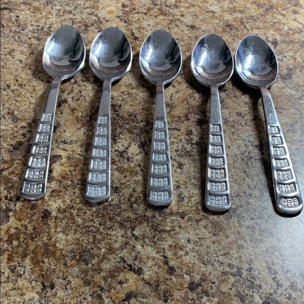Fiesta Masquerade Rainbow Celebrations (5 Pc set )of Teaspoons Missing Enamel.